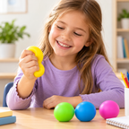 Soft Silicone Stress Balls 4-Pack | Squeeze Fidget Balls for Sensory Play