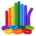 Textured Sensory Fidget Bands & Tactile Tubes Set | Colorful Silicone Sensory Tools