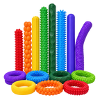 Textured Sensory Fidget Bands & Tactile Tubes Set | Colorful Silicone Sensory Tools